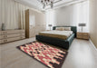 Patterned Brown Sugar Brown Rug in a Bedroom, pat1462brn