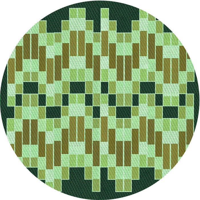 Square Patterned Army Green Rug, pat1462grn