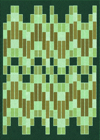 Machine Washable Transitional Army Green Rug, wshpat1462grn