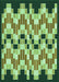 Machine Washable Transitional Army Green Rug, wshpat1462grn