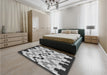 Patterned Gray Rug in a Bedroom, pat1462gry