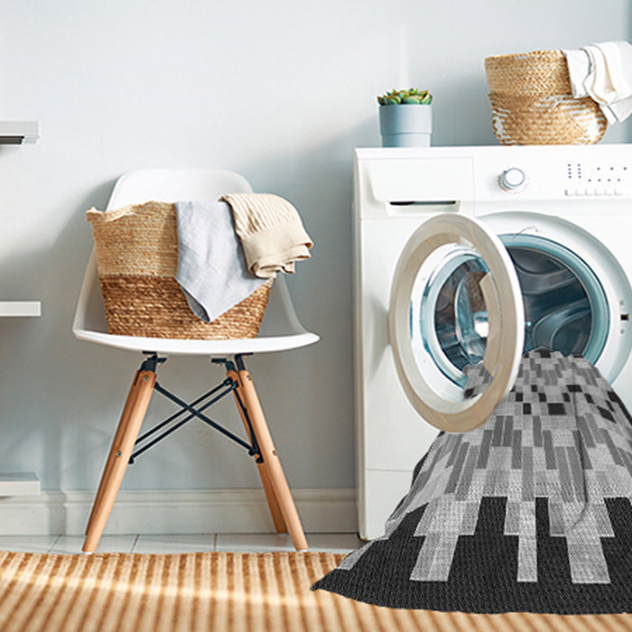Machine Washable Transitional Gray Rug in a Washing Machine, wshpat1462gry