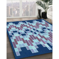 Patterned Sky Blue Rug, pat1462lblu