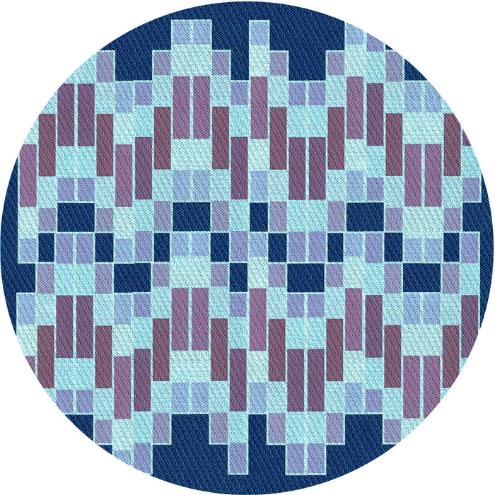 Square Patterned Sky Blue Rug, pat1462lblu