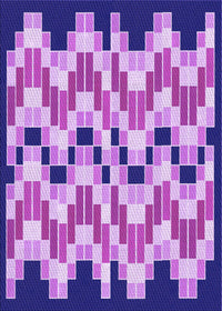 Machine Washable Transitional Bright Lilac Purple Rug, wshpat1462pur