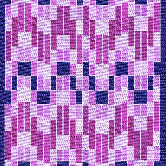 Machine Washable Transitional Bright Lilac Purple Rug, wshpat1462pur