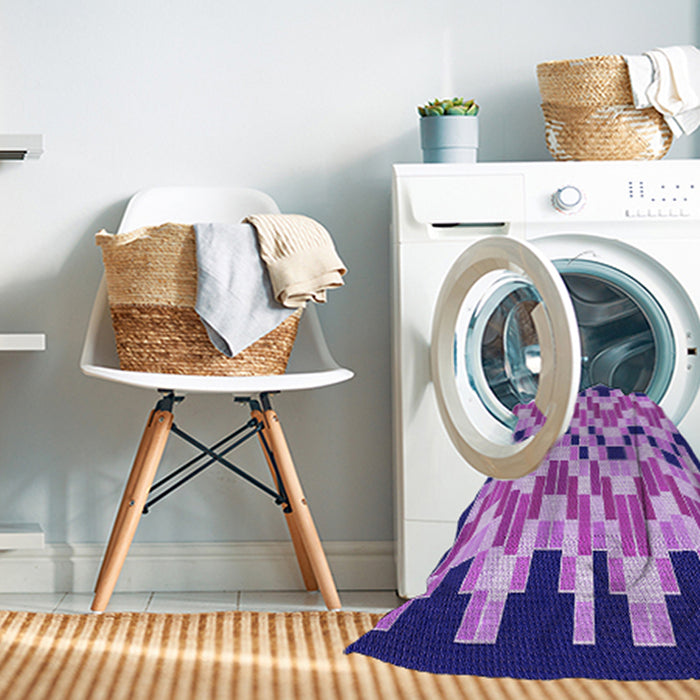 Machine Washable Transitional Bright Lilac Purple Rug in a Washing Machine, wshpat1462pur