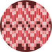 Square Machine Washable Transitional Light Coral Pink Rug in a Living Room, wshpat1462rd