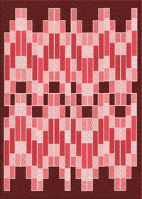 Machine Washable Transitional Light Coral Pink Rug, wshpat1462rd