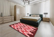 Patterned Light Coral Pink Rug in a Bedroom, pat1462rd