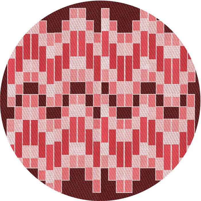 Square Patterned Light Coral Pink Rug, pat1462rd