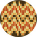 Square Machine Washable Transitional Saffron Yellow Rug in a Living Room, wshpat1462yw