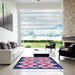 Square Patterned Purple Novelty Rug in a Living Room, pat1462