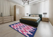 Patterned Purple Novelty Rug in a Bedroom, pat1462