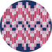 Square Machine Washable Transitional Purple Thistle Purple Rug, wshpat1462