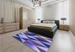 Patterned Sky Blue Rug in a Bedroom, pat1463blu