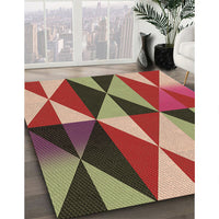 Patterned Tomato Red Rug, pat1463brn