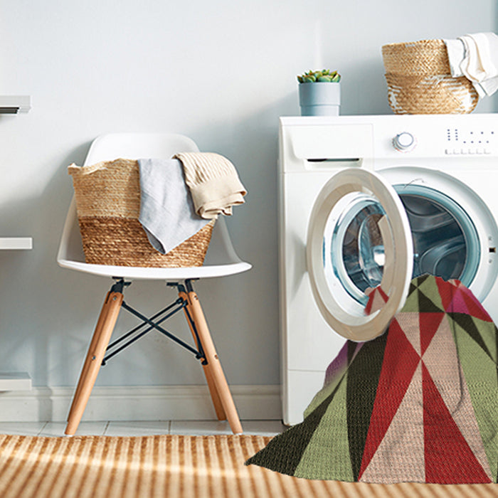 Machine Washable Transitional Tomato Red Rug in a Washing Machine, wshpat1463brn