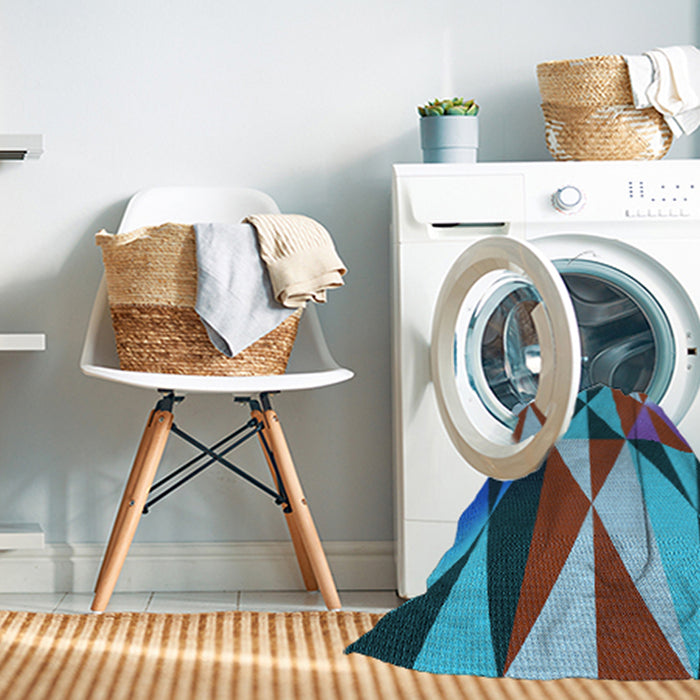 Machine Washable Transitional Velvet Maroon Purple Rug in a Washing Machine, wshpat1463lblu