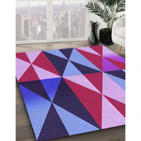 Patterned Dark Magenta Purple Rug, pat1463pur