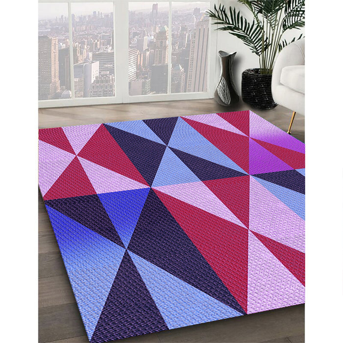 Patterned Dark Magenta Purple Rug in Family Room, pat1463pur