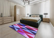 Patterned Dark Magenta Purple Rug in a Bedroom, pat1463pur