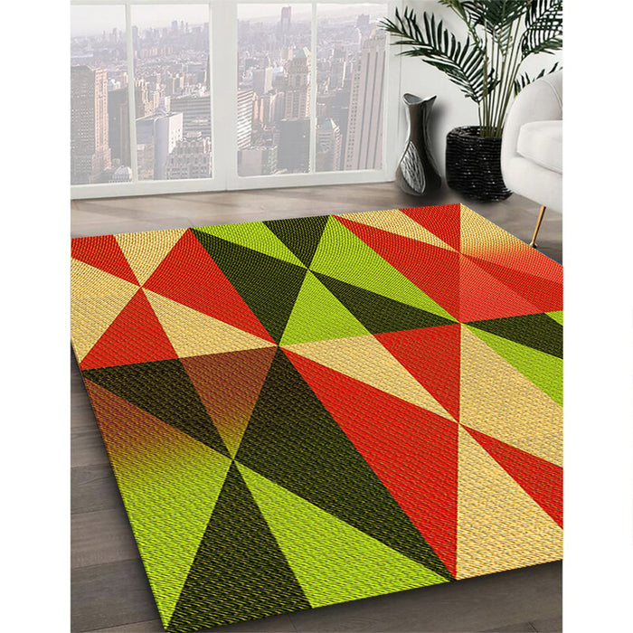 Machine Washable Transitional Green Rug in a Family Room, wshpat1463yw
