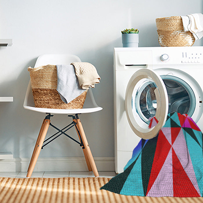 Machine Washable Transitional Denim Blue Rug in a Washing Machine, wshpat1463