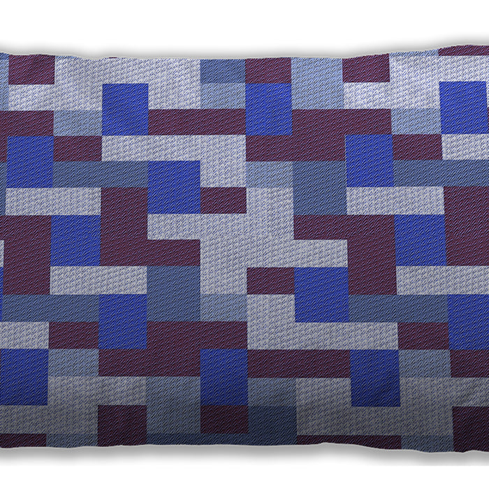 Patterned Rectangular Jeans Blue Lumbar Throw Pillow, 13 inch by 19 inch, lbpat1464blu