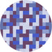 Square Patterned Jeans Blue Rug, pat1464blu