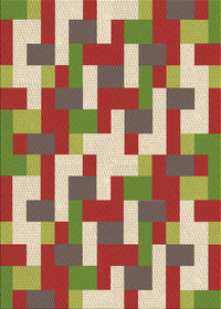 Machine Washable Transitional Ginger Brown Green Rug, wshpat1464brn