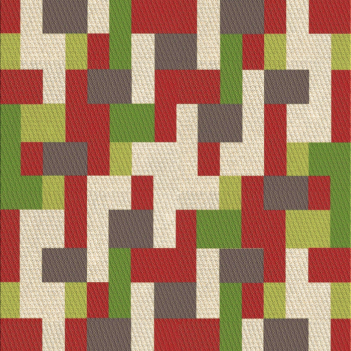 Patterned Ginger Brown Green Rug, pat1464brn