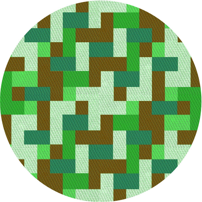 Square Patterned Green Rug, pat1464grn