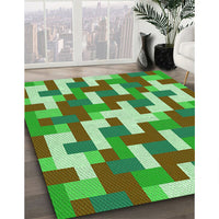 Patterned Green Rug, pat1464grn