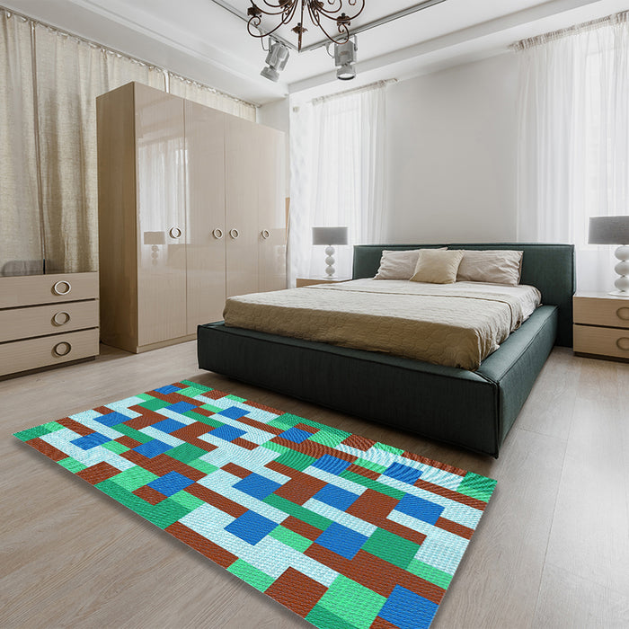 Patterned Purple Rug in a Bedroom, pat1464lblu