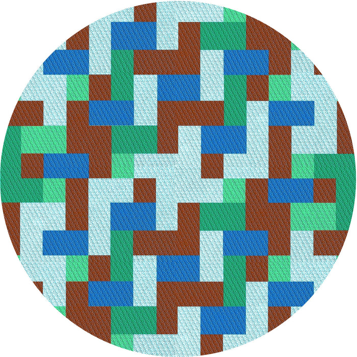 Square Patterned Purple Rug, pat1464lblu