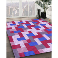 Patterned Bright Lilac Purple Rug, pat1464pur