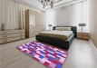 Patterned Bright Lilac Purple Rug in a Bedroom, pat1464pur