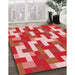 Machine Washable Transitional Red Rug in a Family Room, wshpat1464rd