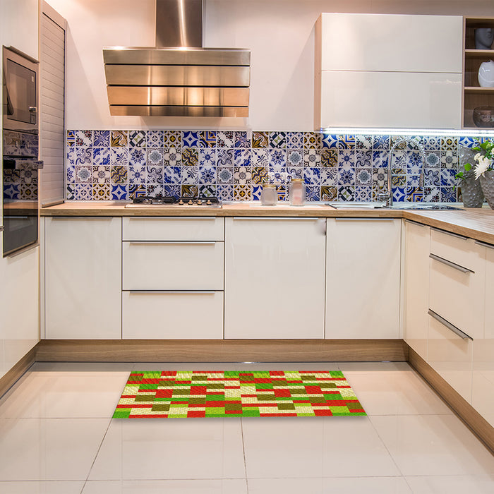 Patterned Mahogany Brown Rug in a Kitchen, pat1464yw