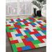 Patterned Light Green Novelty Rug in Family Room, pat1464