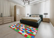 Machine Washable Transitional Light Green Rug in a Bedroom, wshpat1464