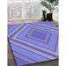 Patterned Slate Blue Rug in Family Room, pat1465blu