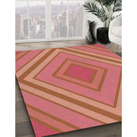 Patterned Red Rug, pat1465brn