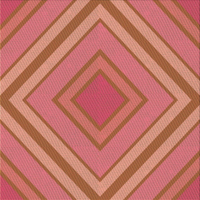 Round Patterned Red Rug, pat1465brn