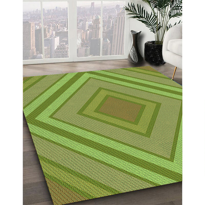 Machine Washable Transitional Green Rug in a Family Room, wshpat1465grn