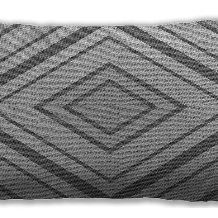 Patterned Rectangular Platinum Gray Lumbar Throw Pillow, 13 inch by 19 inch, lbpat1465gry
