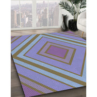 Patterned Columbia Blue Rug, pat1465lblu