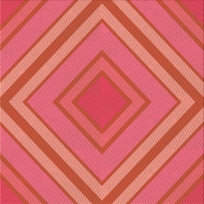 Round Patterned Red Rug, pat1465org