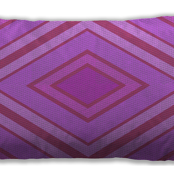 Patterned Rectangular Neon Pink Lumbar Throw Pillow, 13 inch by 19 inch, lbpat1465pur